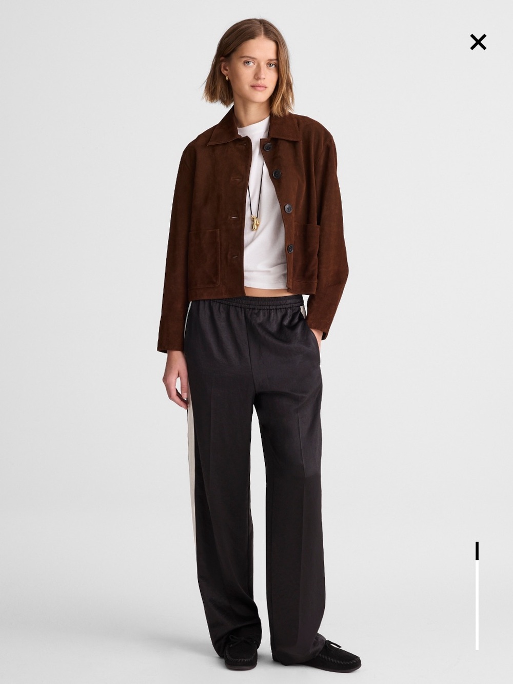 Madewell petite easy pull-on track pant in satin